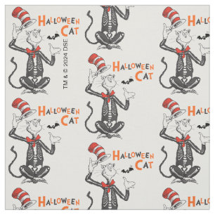 Tecido Dr. Seuss   Gato de Halloween no Chapéu