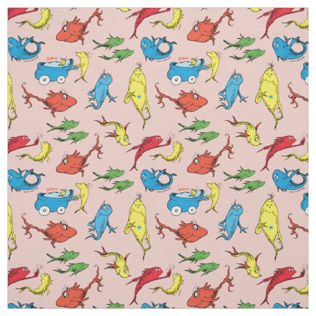 Tecido Dr. Seuss | Um Peixe Dois Peixes Padrão (Modelo)