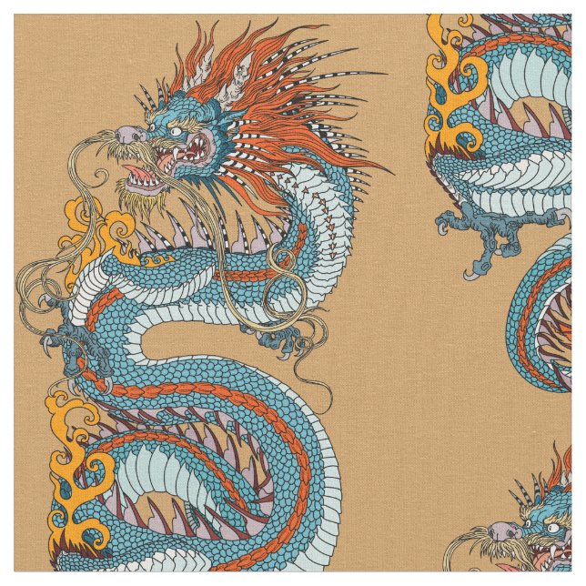 Tecido Dragão chinês tradicional (Detalhe)