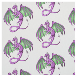 Tecido Dragão roxo e verde