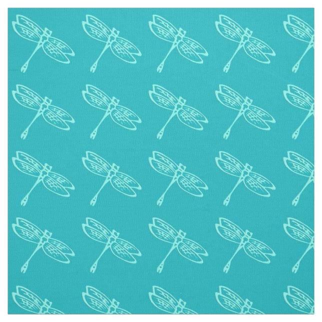 Tecido Dragófilos, aqua pálido sobre turquesa (Modelo)
