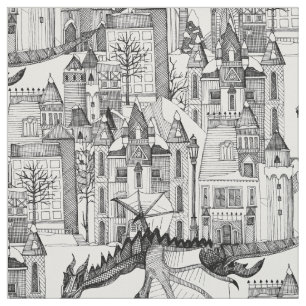 Tecido Dragon Kingdom White