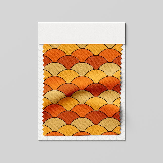 Tecido Dragon Scales, Fans, Waves, Seigaiha, Orange (Criador carregado)