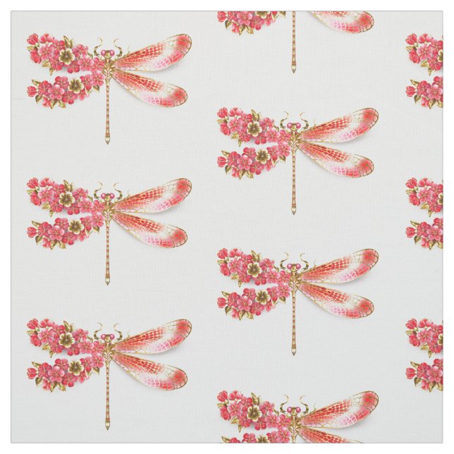 Tecido Dragonfly com joalheria sakura (Modelo)