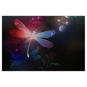 Tecido Dragonfly vermelha