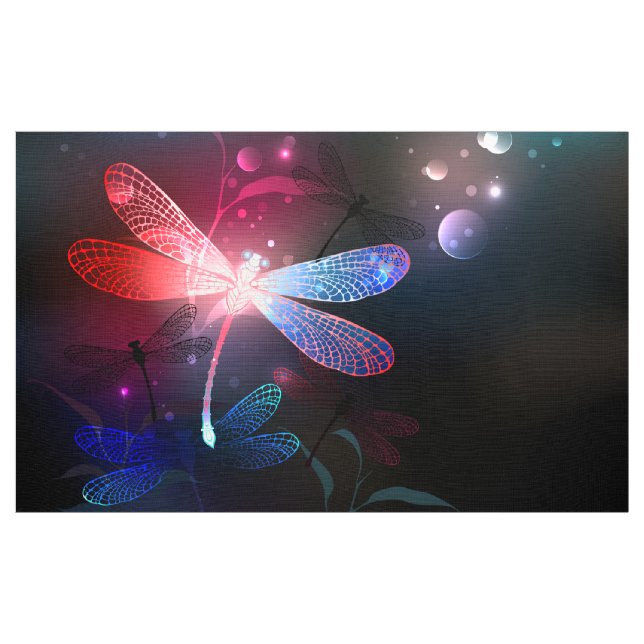 Tecido Dragonfly vermelha (Jarda)