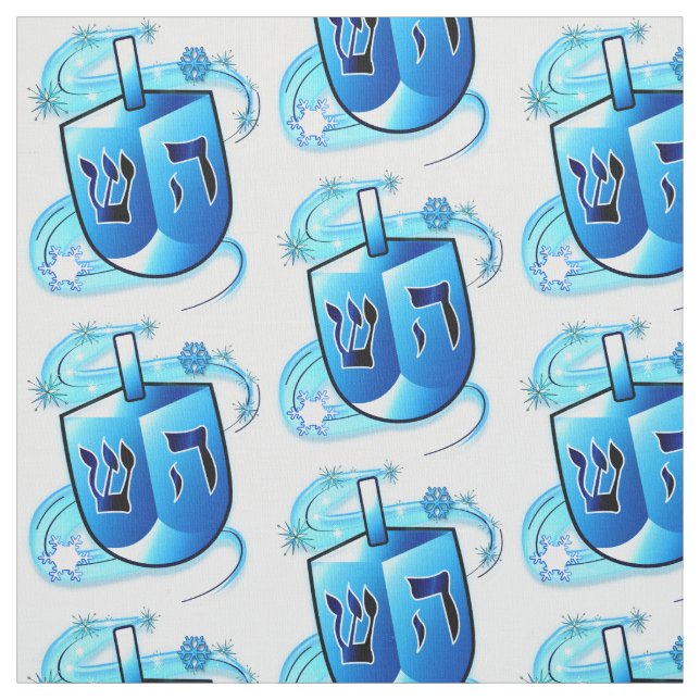 Tecido Dreidel que gira com flocos de neve (Modelo)