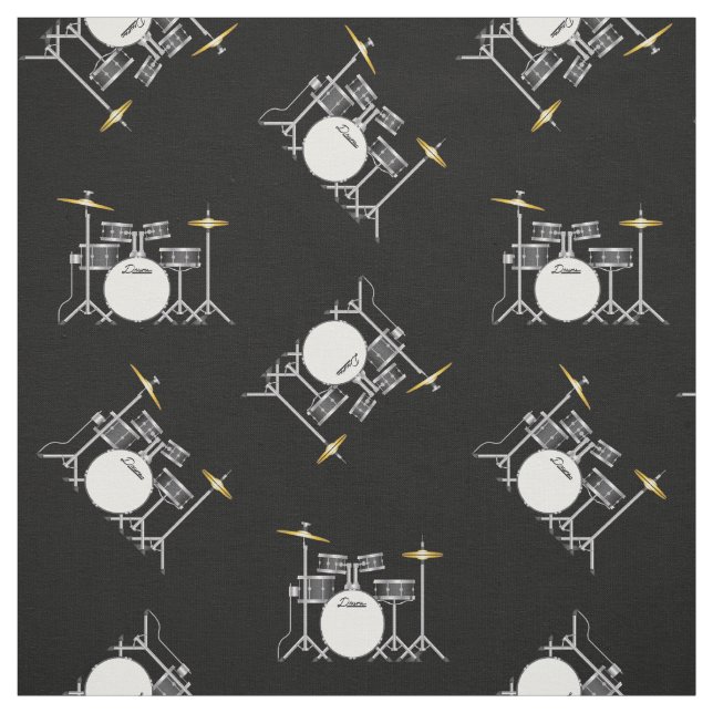 Tecido Drum Set Banda Music Musical Room Decor (Modelo)