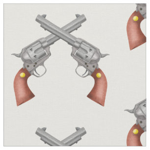 Tecido Duas Velho Pistolas Oeste Americanas Cruzadas