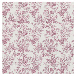 Tecido Dusty Rosa Toile com aves e Rosas