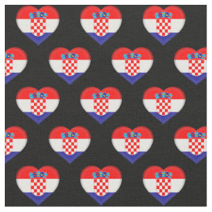 Tecido e Coração da Bandeira da Croácia / moda 