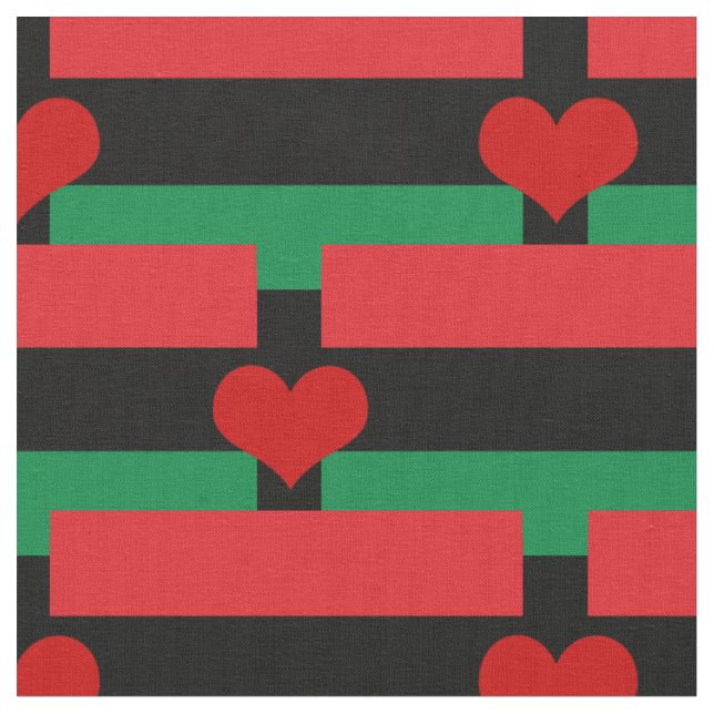 Tecido e coração da Unia - Bandeira Pan-africana (Detalhe)