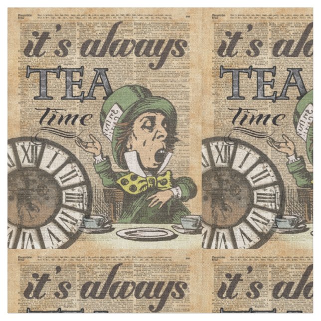 Tecido "É sempre arte louca do dicionário do Hatter do (Detalhe)
