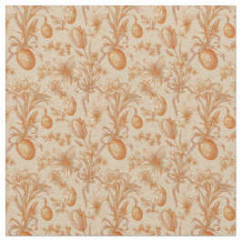 Tecido Easter Toile de Jouy Eggs and Tulips Pattern