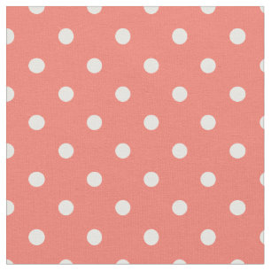 Tecido Echo de Peach e Bolinhas branca
