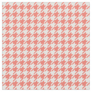 Tecido Eco do pêssego & Houndstooth branco