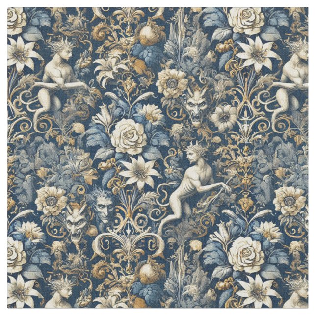 Tecido Ecos no Caos - Azulejo Clássico Gótico (Detalhe)
