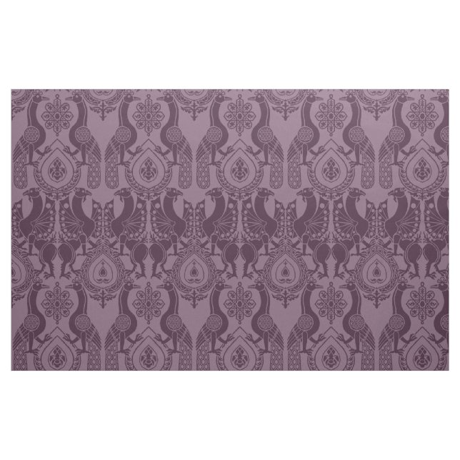 Tecido EggPlant Medieval Peacocks and Dragon (Fat Quarter)