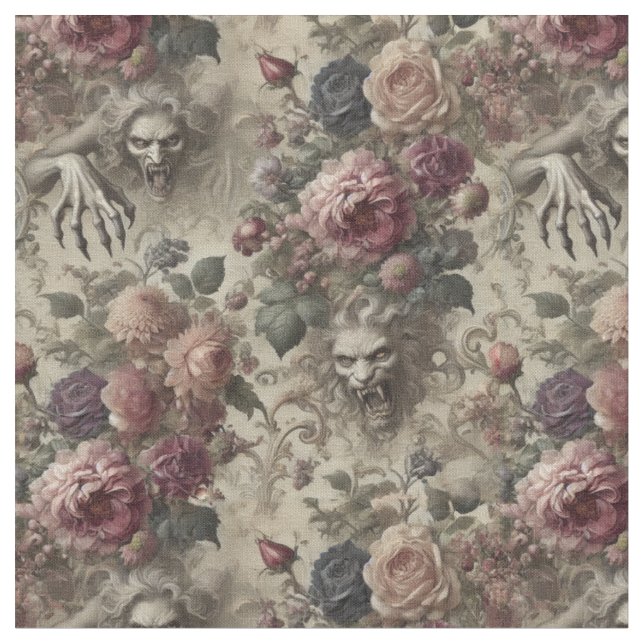 Tecido Ela tem velas - Azulejo clássico gótico (Detalhe)