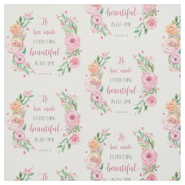 Tecido Ele Fez Tudo Bela Eclesístes 3:11 (Modelo)