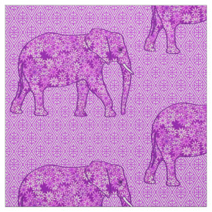 Tecido Elefante de flor - ametista roxo