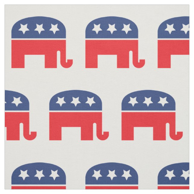 Tecido Elefante do Partido Republicano | Vermelho, Branco (Modelo)