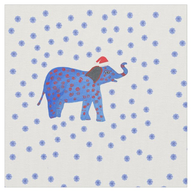Tecido Elefante e flocos de neve (Detalhe)