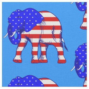 Tecido elefante republicano bandeira americana patriótica