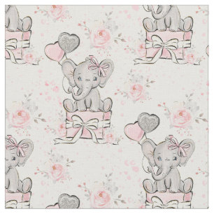 Tecido Elefante rosa-brilho