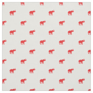 Tecido Elefante vermelho afortunado