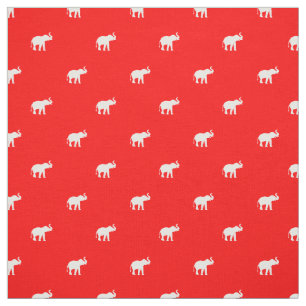 Tecido Elefante vermelho afortunado