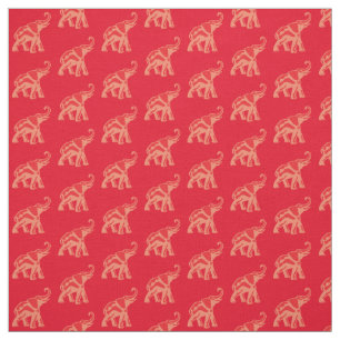 Tecido Elefante Vermelho Sortudo