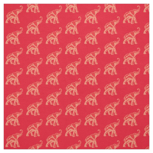 Tecido Elefante Vermelho Sortudo (Modelo)