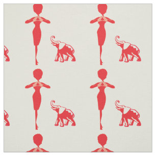 Tecido Elefante Vermelho Sortudo