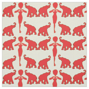 Tecido Elefante Vermelho Sortudo