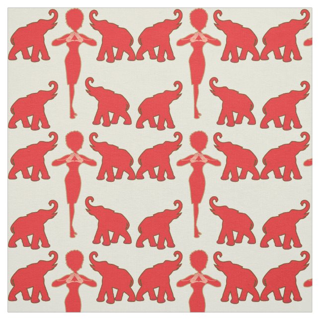 Tecido Elefante Vermelho Sortudo (Modelo)