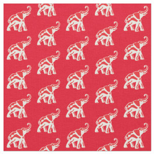 Tecido Elefante Vermelho Sortudo