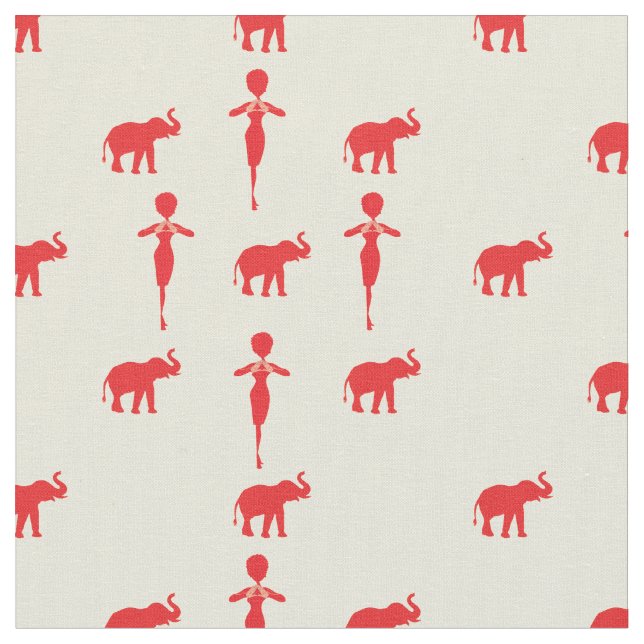 Tecido Elefante Vermelho Sortudo (Detalhe)