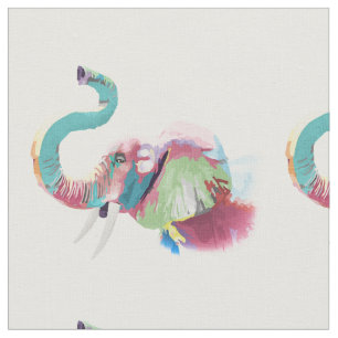 Tecido Elefante vibrante colorido na moda impressionante