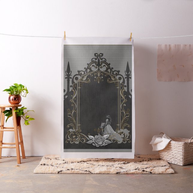 Tecido Elegância em prata e preto. (In Situ)