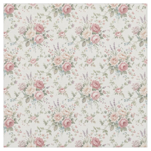 Tecido Elegant Pastel Roses Shabby Chic (Detalhe)