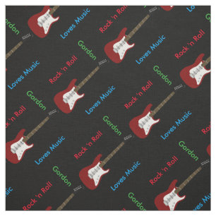 Tecido elegante do impressão da guitarra