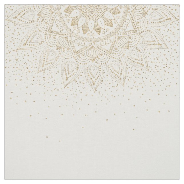 Tecido Elegante Dourado Mandala Dots Design (Modelo)