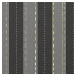 Tecido Elegante Dourado Preto Cinza Listras Pontos Art Dé
