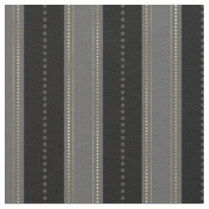 Tecido Elegante Dourado Preto Cinza Listras Pontos Art Dé