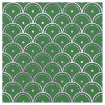 Elegante Escama Prateada Verde Art Déco