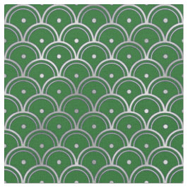 Tecido Elegante Escama Prateada Verde Art Déco
