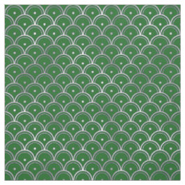 Tecido Elegante Escama Prateada Verde Art Déco