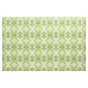 Tecido Elegante padrão tribal Ikat verde oliva lima branc
