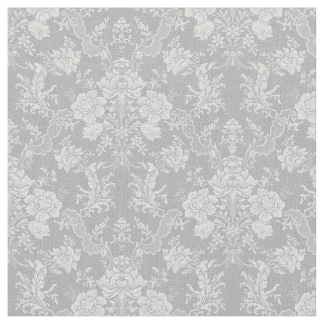 Tecido Elegante Romântico Cinza Floral Chic (Detalhe)